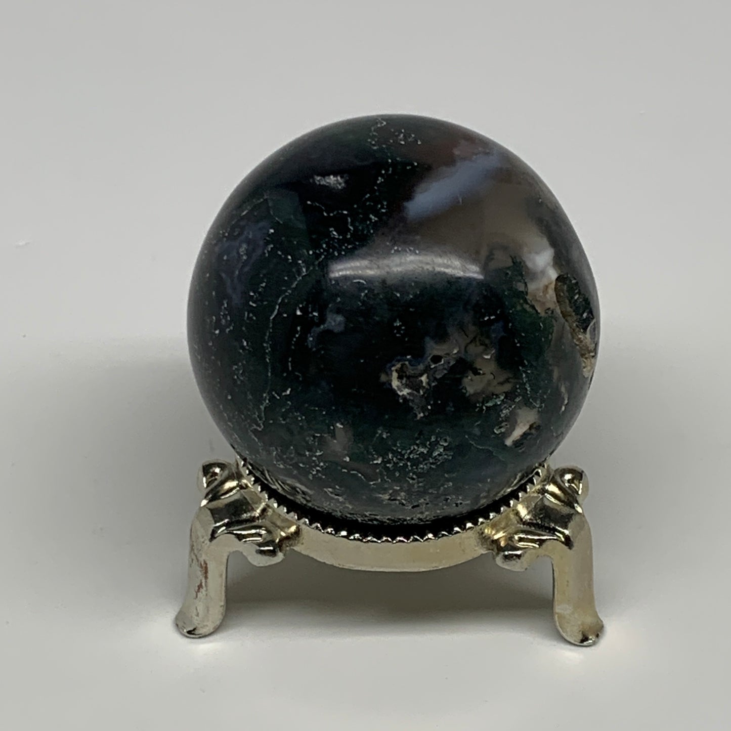 161.7g,2"(50mm), Natural Moss Agate Sphere Ball Gemstone @India,B29424