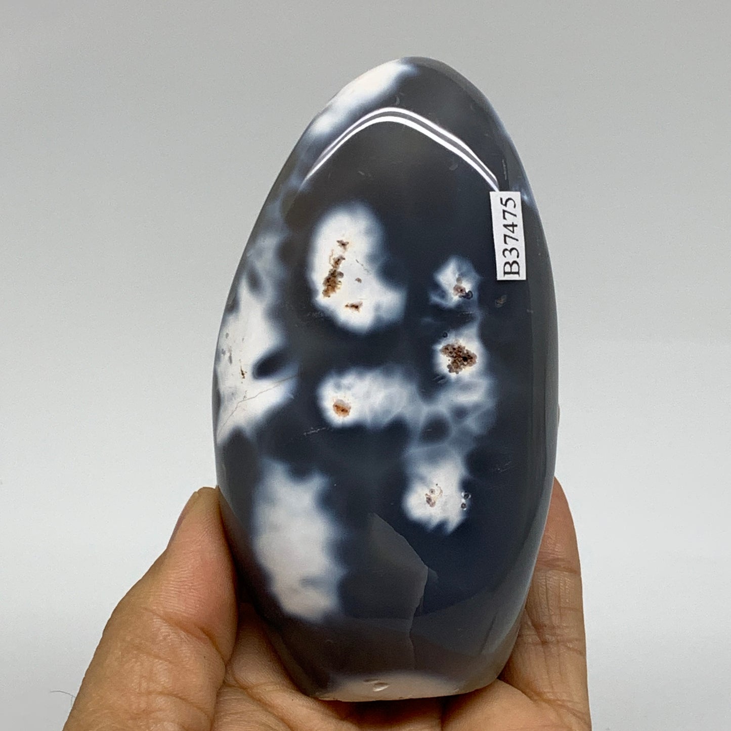 0.92 lbs, 4.1"x2.4"x2" Orca Agate Freeform Reiki Energy Crystal, B37475