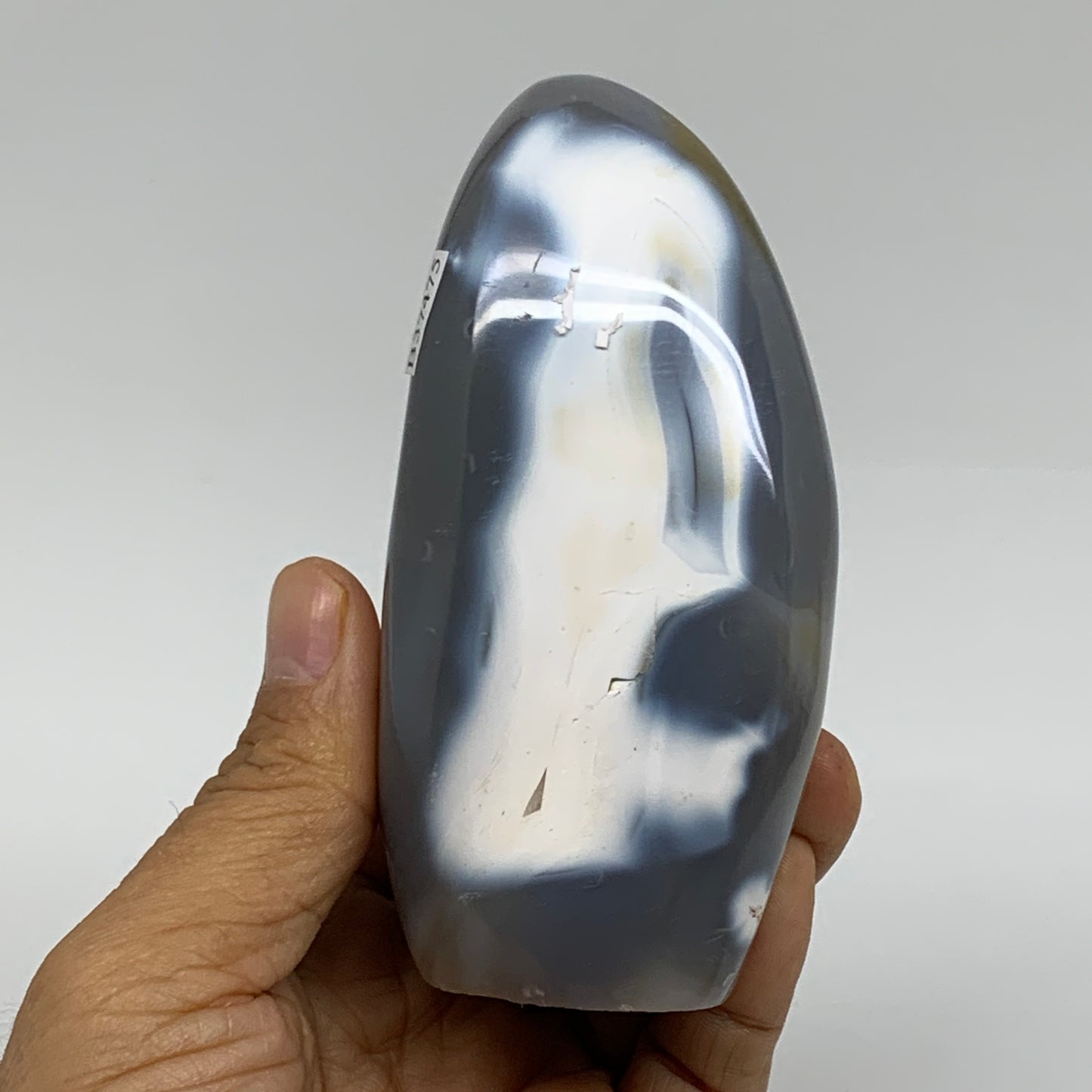 0.92 lbs, 4.1"x2.4"x2" Orca Agate Freeform Reiki Energy Crystal, B37475