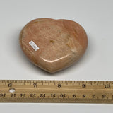 0.54 lbs, 2.8"x3"x1.2", Pink Peach Moonstone Heart Crystal Polished, B31004