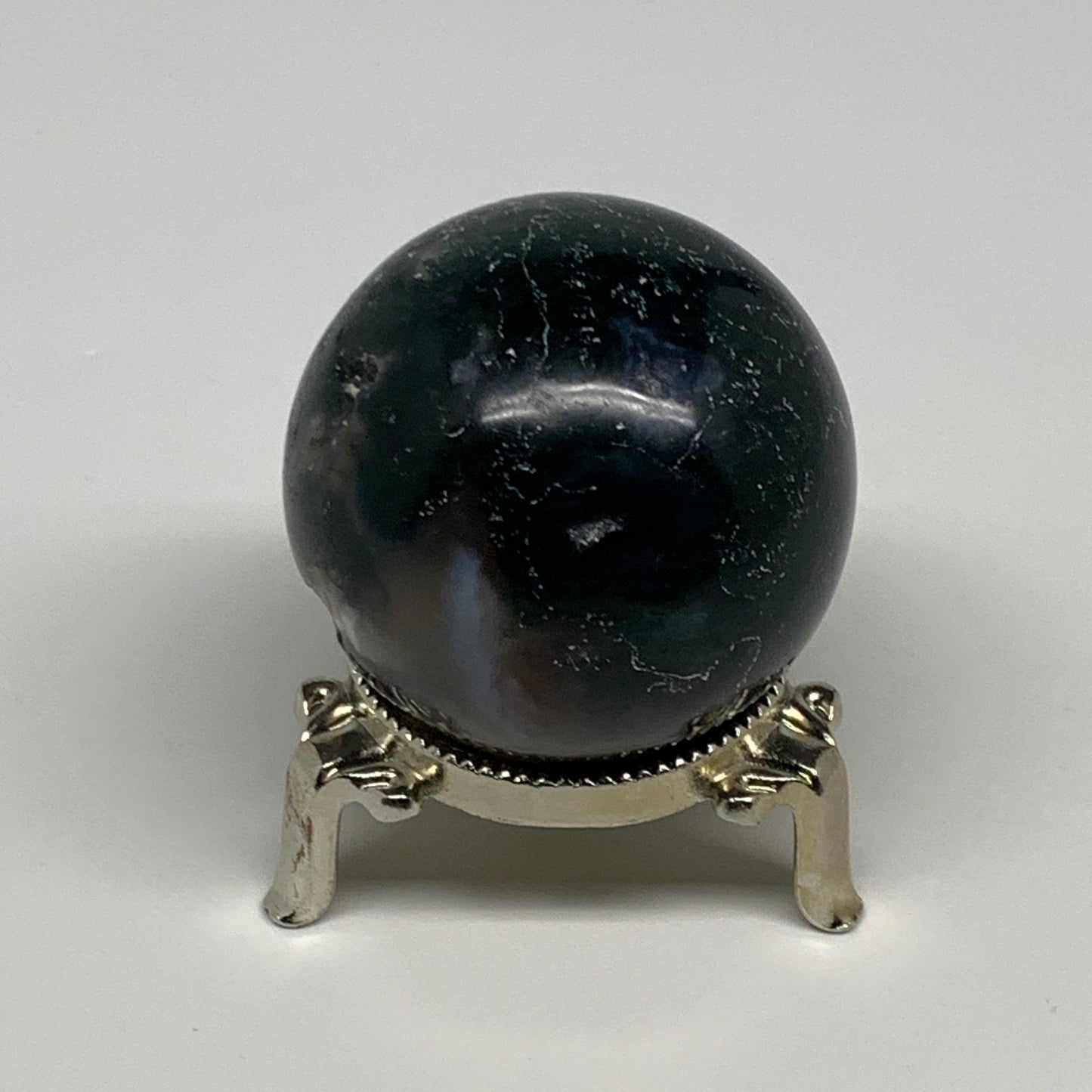 161.7g,2"(50mm), Natural Moss Agate Sphere Ball Gemstone @India,B29424