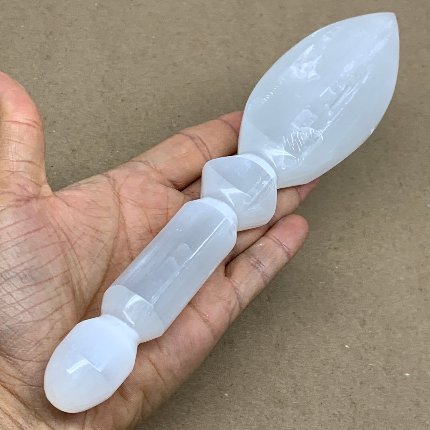 0.62 lbs, 9.6"x2"x0.9", Natural Selenite Crystal Dagger (Satin Spar), B36540