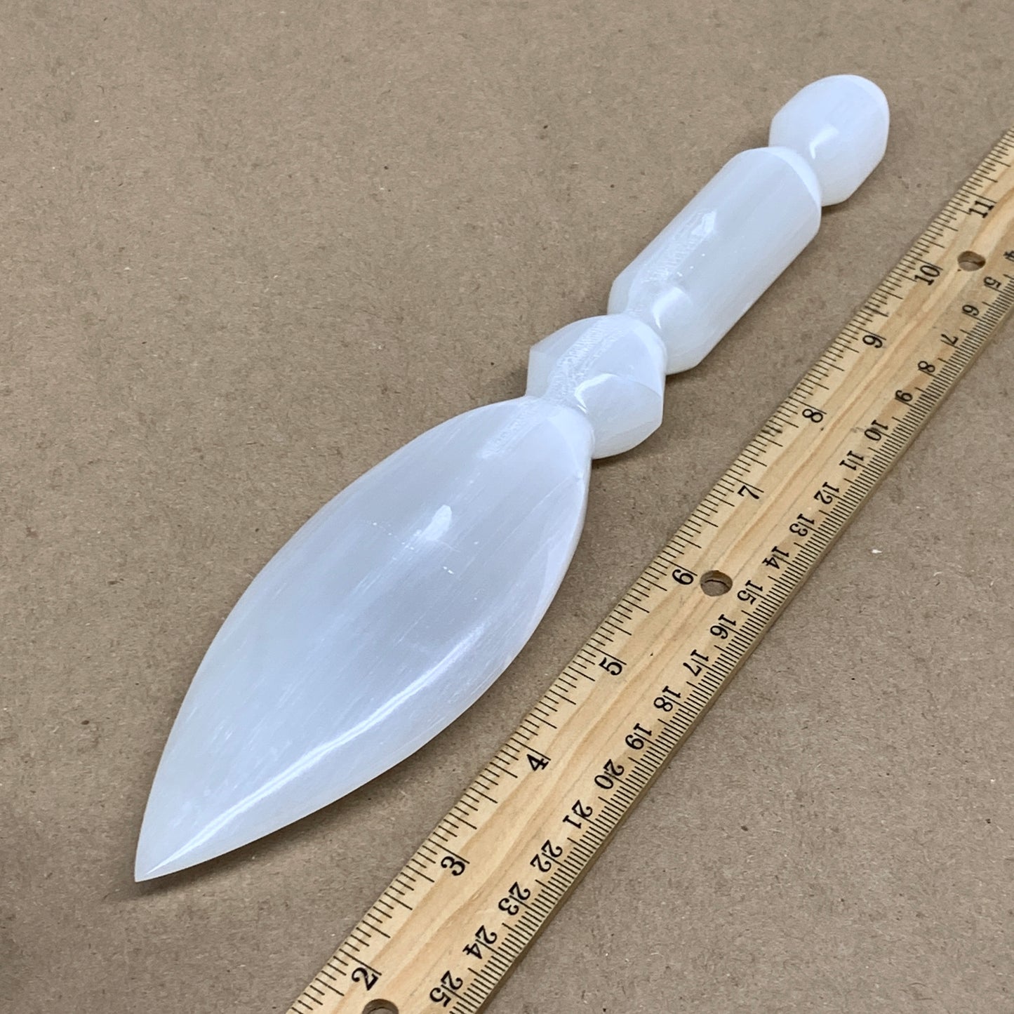 0.62 lbs, 9.6"x2"x0.9", Natural Selenite Crystal Dagger (Satin Spar), B36540