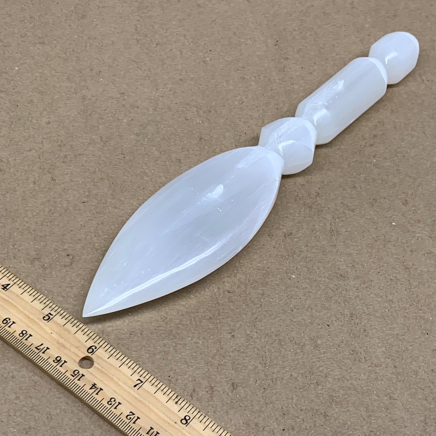 0.62 lbs, 9.6"x2"x0.9", Natural Selenite Crystal Dagger (Satin Spar), B36540