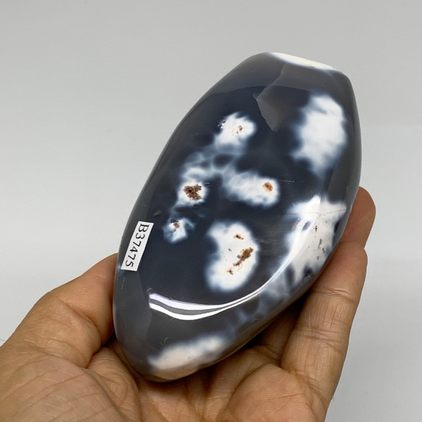 0.92 lbs, 4.1"x2.4"x2" Orca Agate Freeform Reiki Energy Crystal, B37475