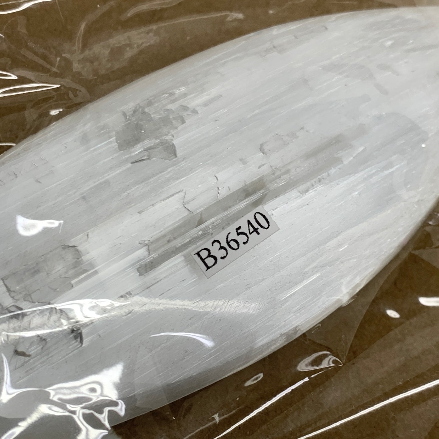 0.62 lbs, 9.6"x2"x0.9", Natural Selenite Crystal Dagger (Satin Spar), B36540