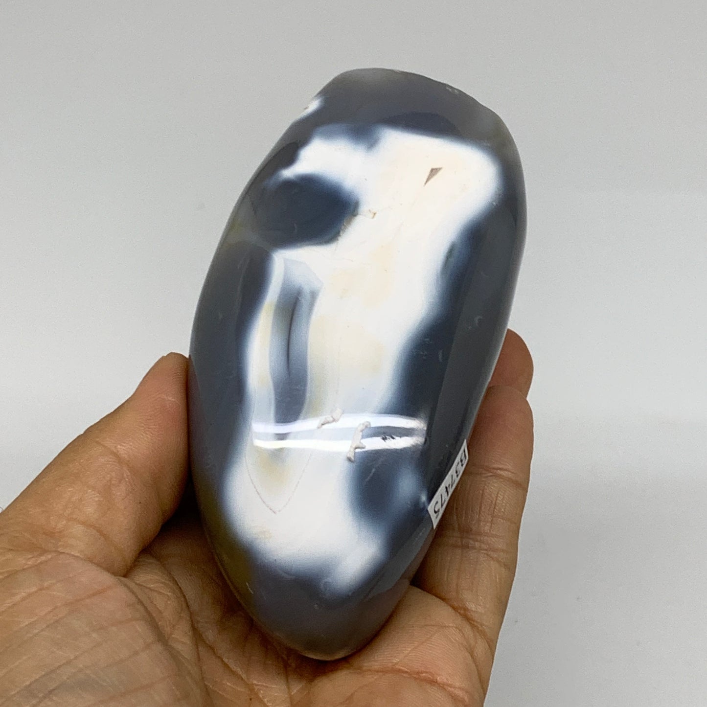 0.92 lbs, 4.1"x2.4"x2" Orca Agate Freeform Reiki Energy Crystal, B37475