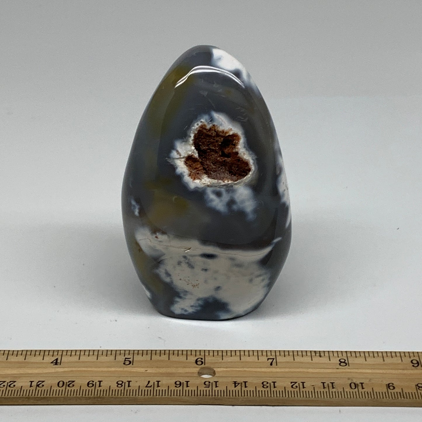 0.92 lbs, 4.1"x2.4"x2" Orca Agate Freeform Reiki Energy Crystal, B37475