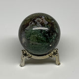 215.5g,2.1"(53mm), Natural Moss Agate Sphere Ball Gemstone @India,B29423