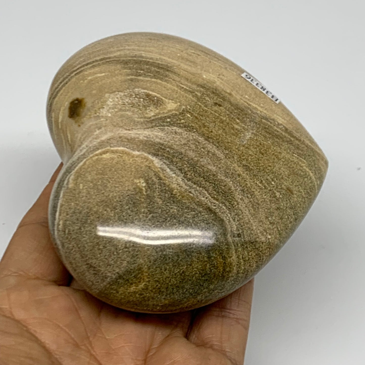 0.77 lbs, 3.4"x3.8"x1.4" Ocean Jasper Heart Polished Healing Crystal, B38336