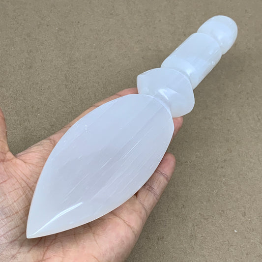 0.74 lbs, 9.75"x2"x1", Natural Selenite Crystal Dagger (Satin Spar), B36543