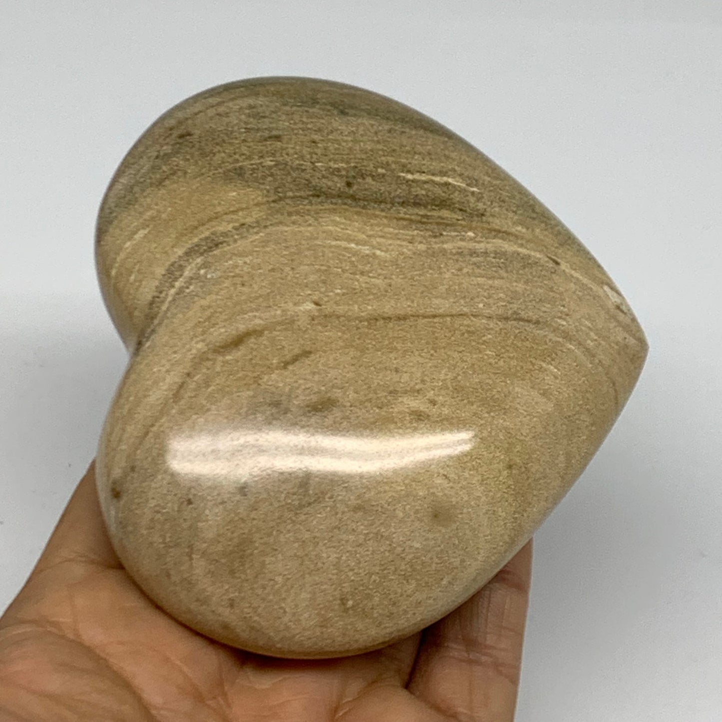 0.77 lbs, 3.4"x3.8"x1.4" Ocean Jasper Heart Polished Healing Crystal, B38336