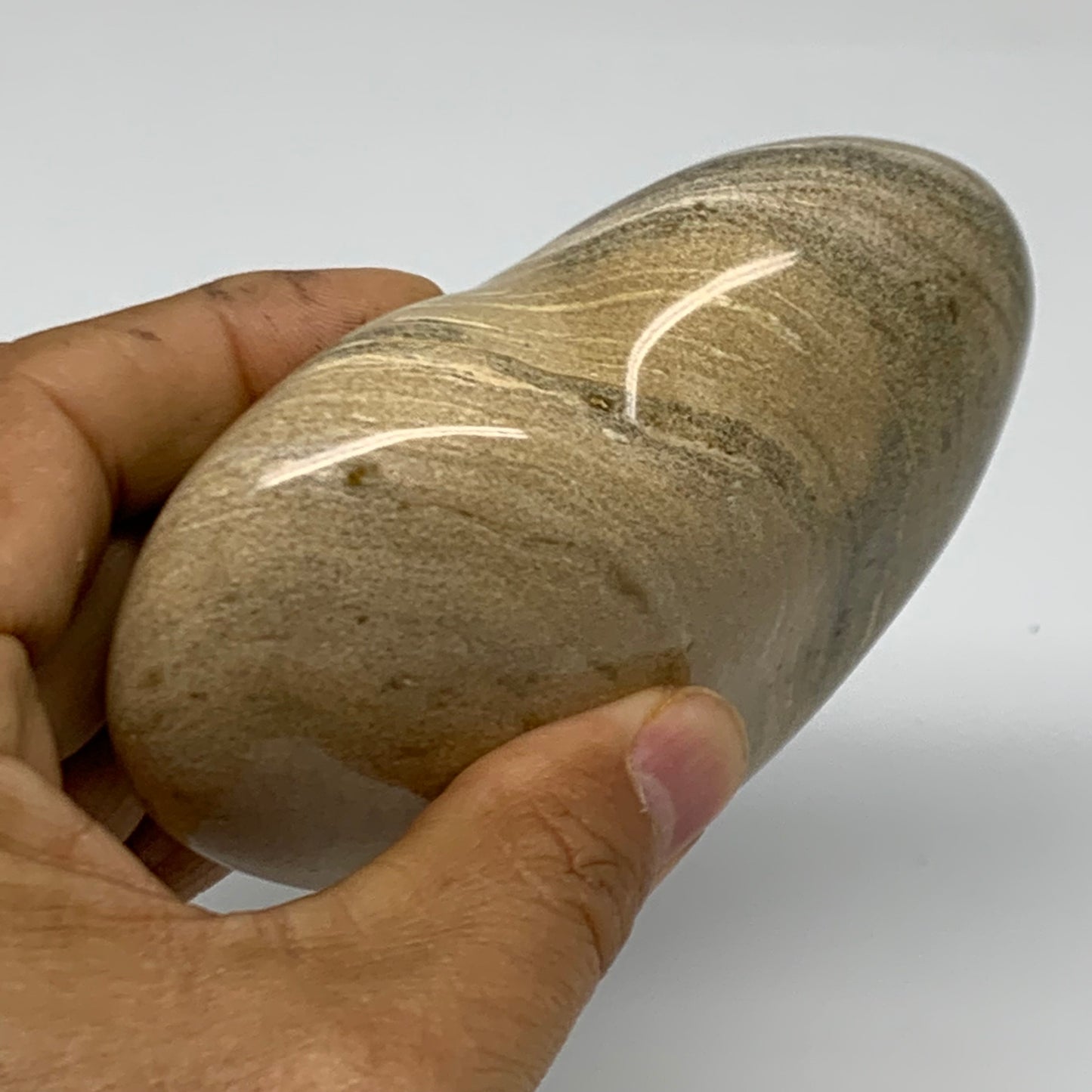 0.77 lbs, 3.4"x3.8"x1.4" Ocean Jasper Heart Polished Healing Crystal, B38336