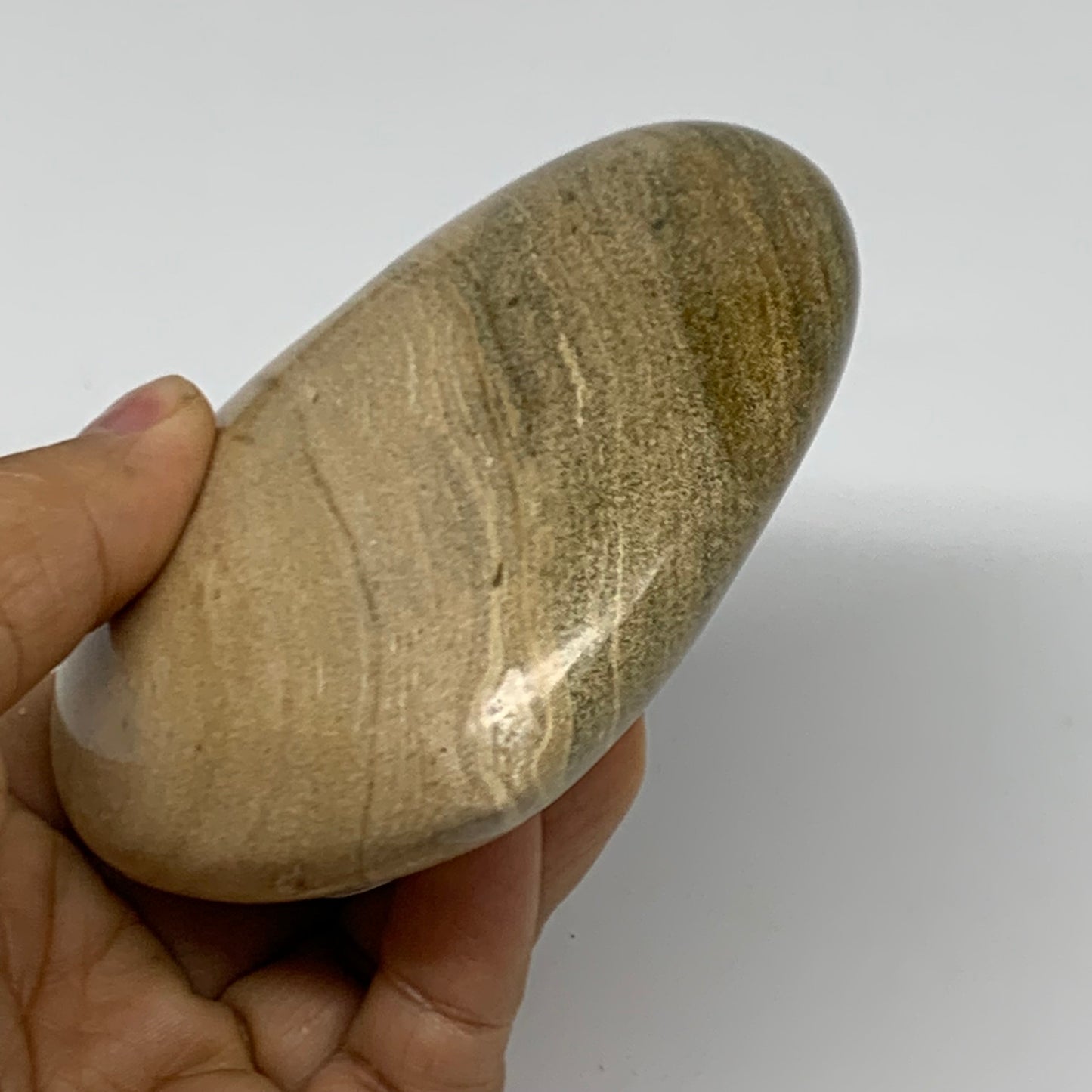 0.77 lbs, 3.4"x3.8"x1.4" Ocean Jasper Heart Polished Healing Crystal, B38336