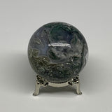 167.2g,2"(50mm), Natural Moss Agate Sphere Ball Gemstone @India,B29422