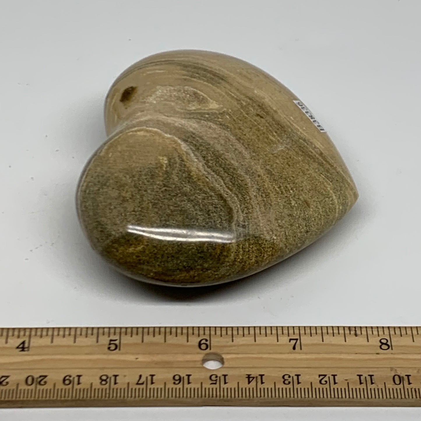 0.77 lbs, 3.4"x3.8"x1.4" Ocean Jasper Heart Polished Healing Crystal, B38336