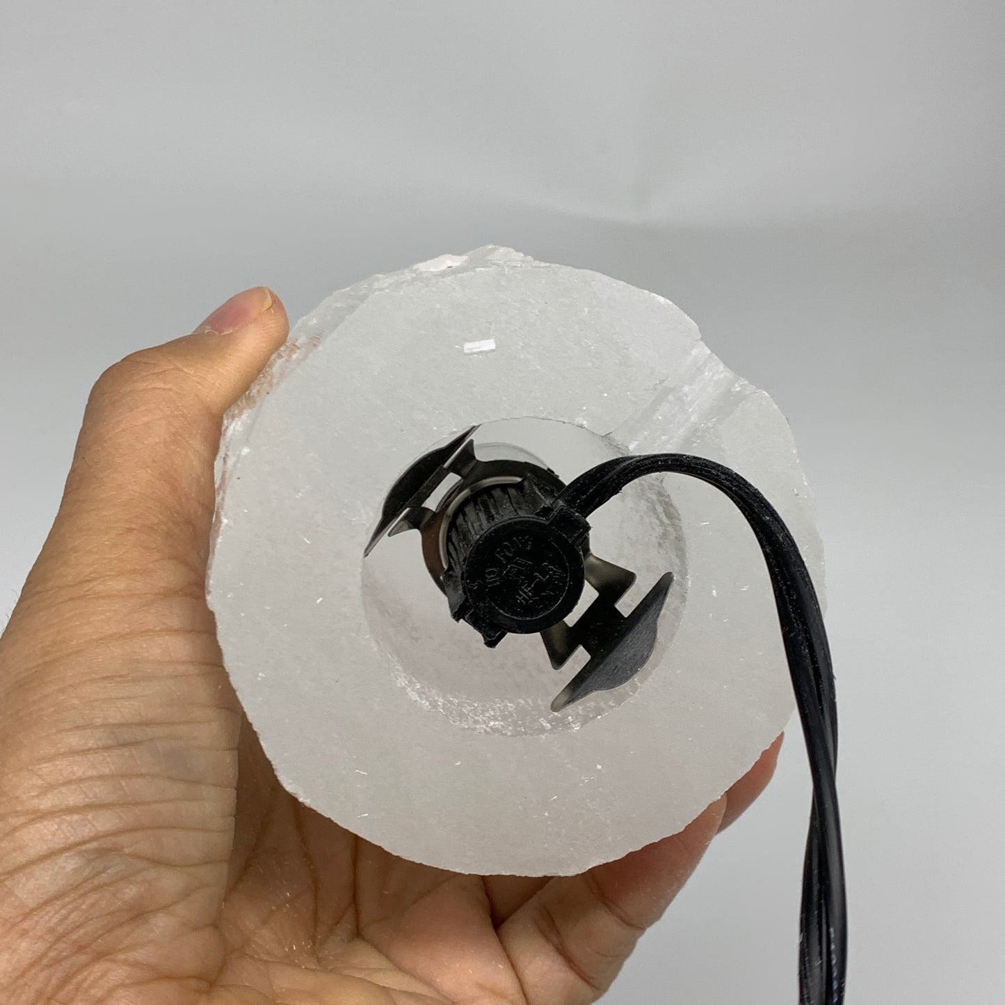 2.3 lbs, 6"x3.1", Raw Rough Selenite (Satin Spar) Lamp Tower, 6ft Chord, B35890