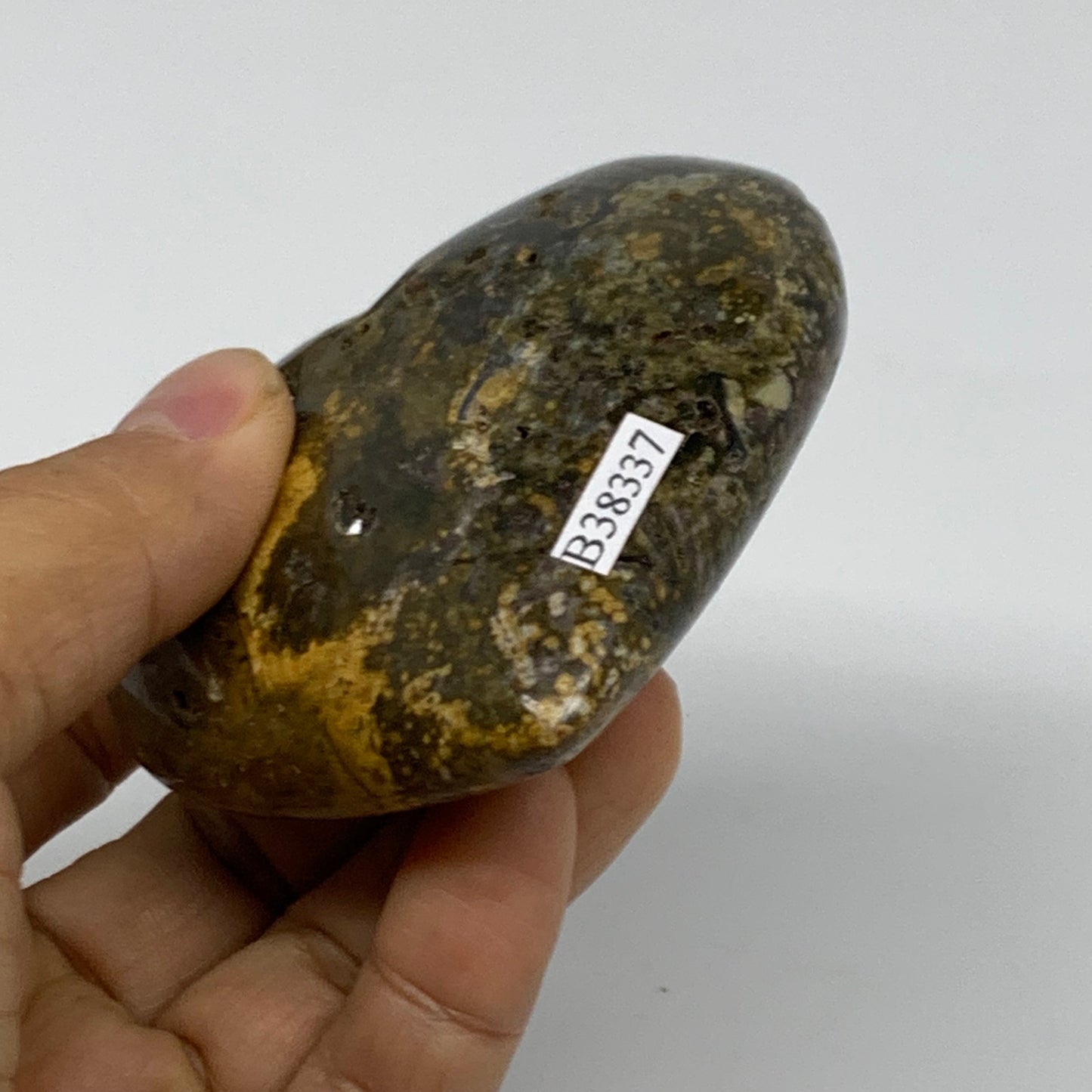 0.35 lbs, 2.7"x3"x1" Ocean Jasper Heart Polished Healing Crystal, B38337