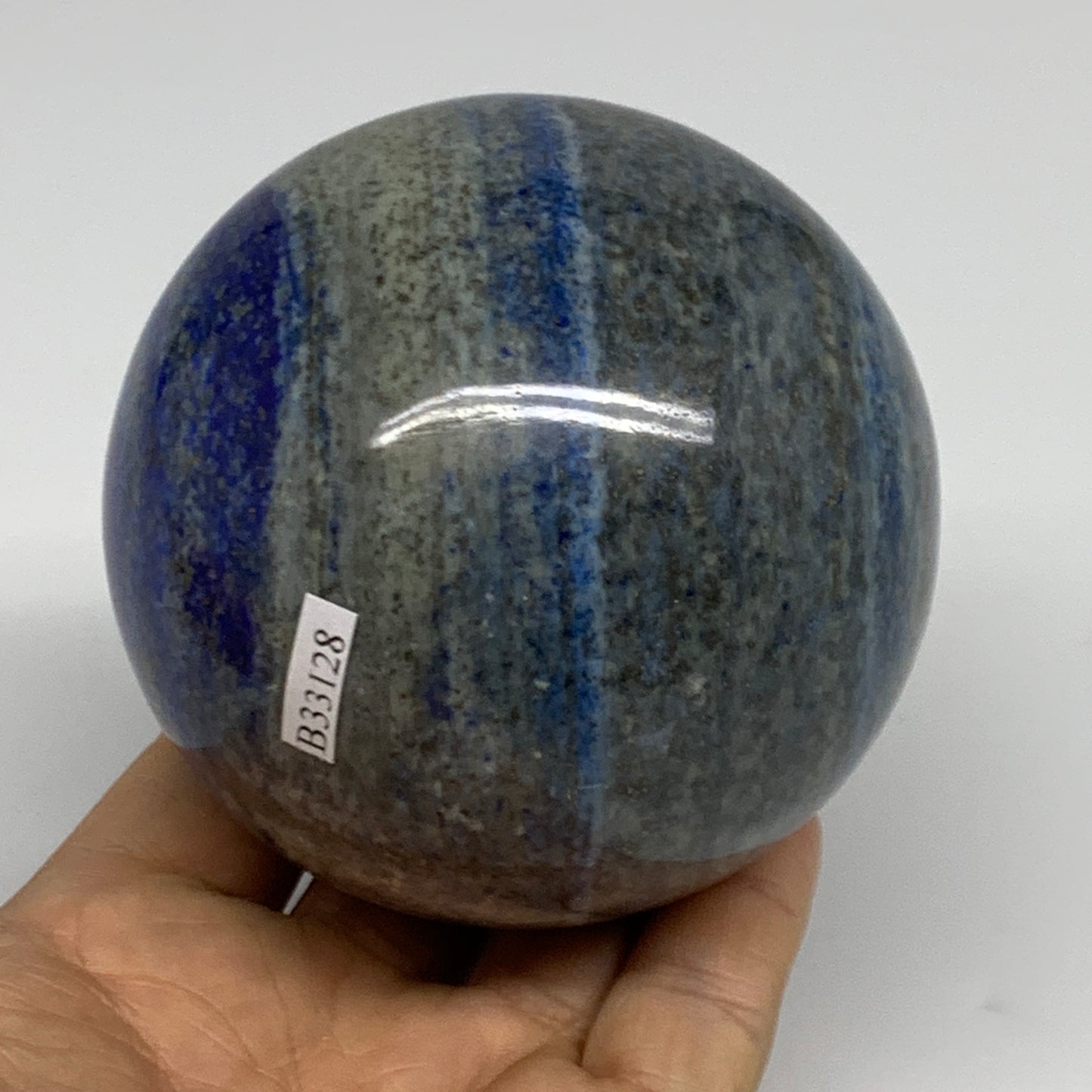 1.9 lbs,3.2"(80mm), Lapis Lazuli Sphere Ball Gemstone @Afghanistan, B33128