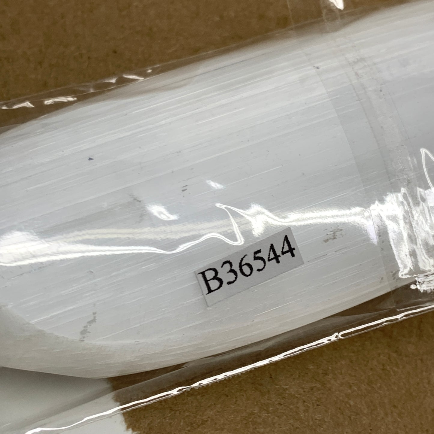 0.63 lbs, 9.75"x1.9"x0.9", Natural Selenite Crystal Dagger (Satin Spar), B36544