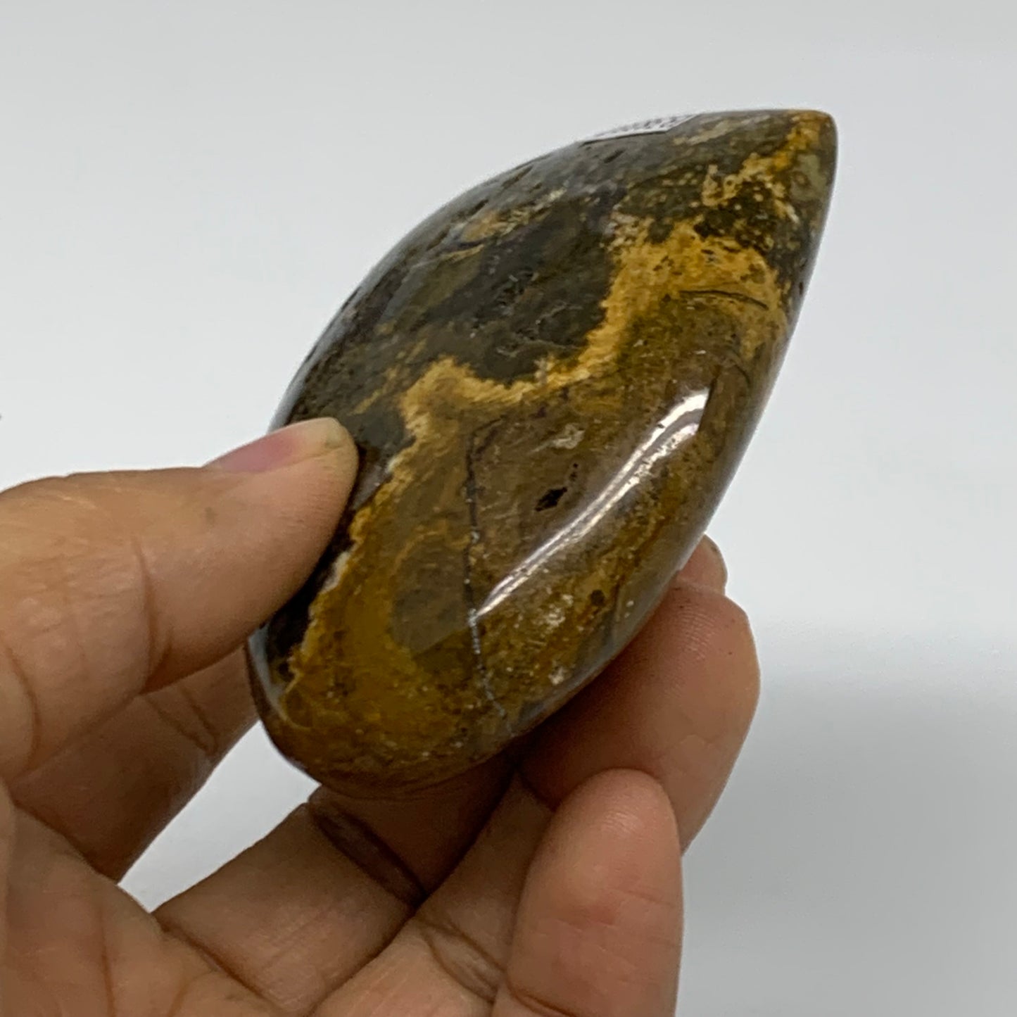 0.35 lbs, 2.7"x3"x1" Ocean Jasper Heart Polished Healing Crystal, B38337