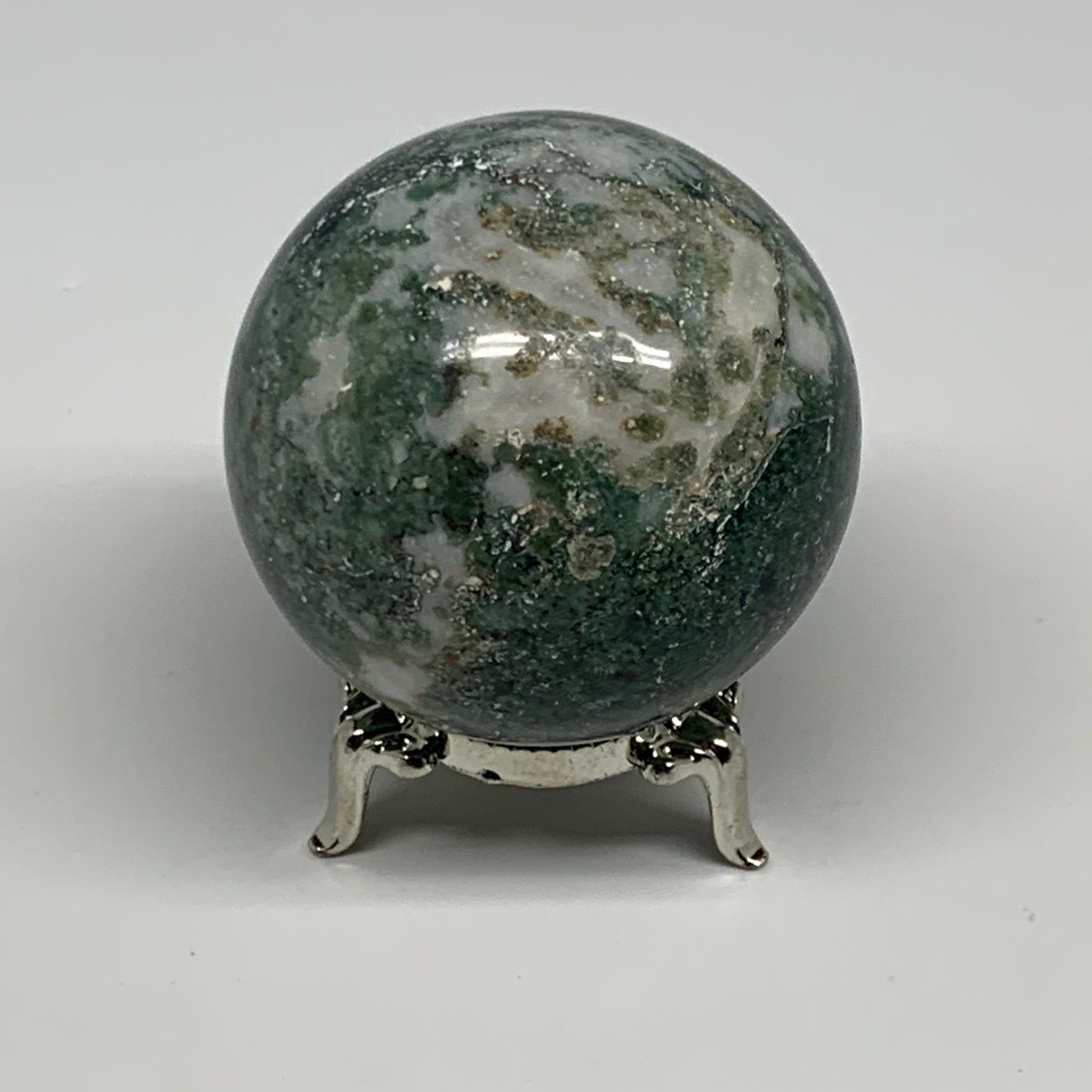 227.1g,2.2"(56mm), Natural Moss Agate Sphere Ball Gemstone @India,B29421