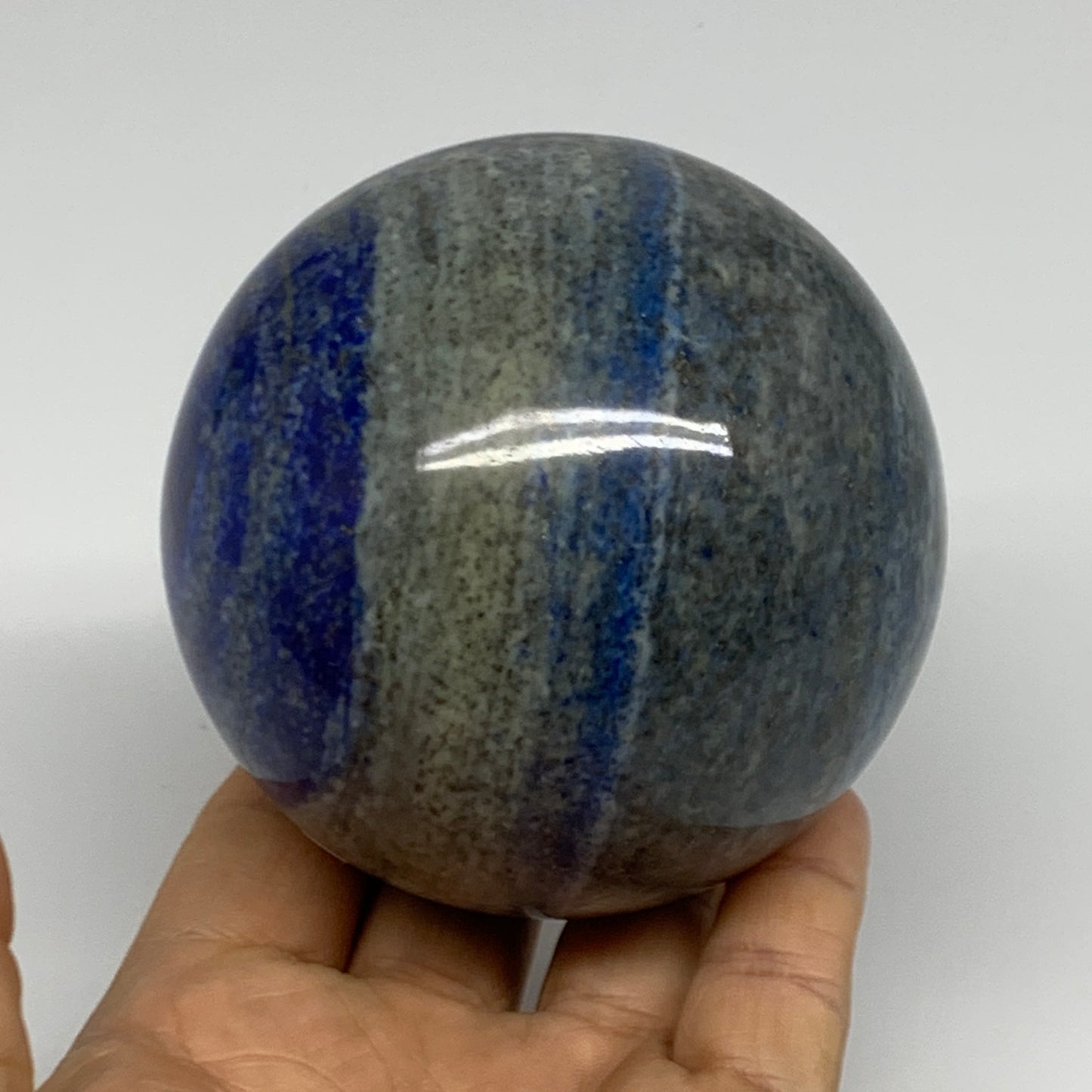 1.9 lbs,3.2"(80mm), Lapis Lazuli Sphere Ball Gemstone @Afghanistan, B33128