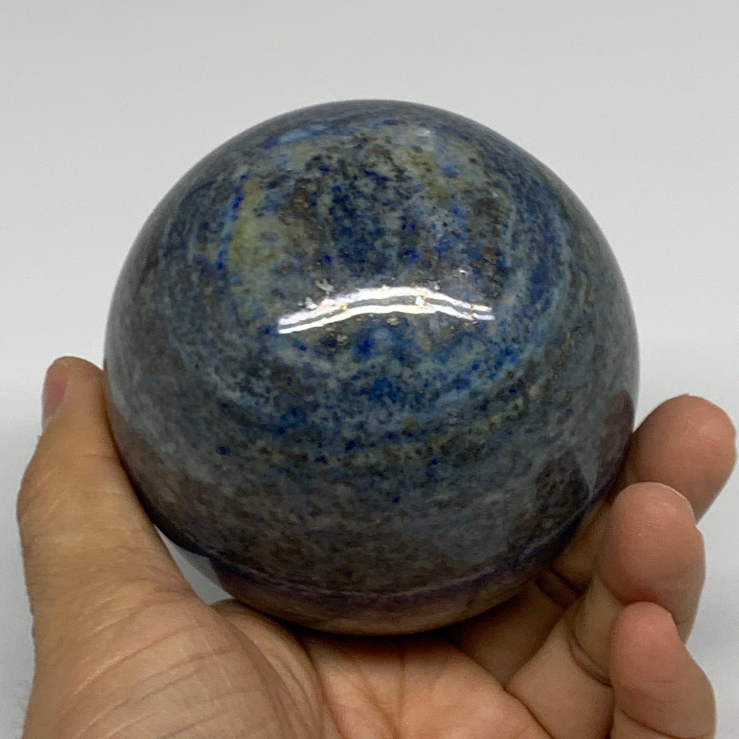 1.9 lbs,3.2"(80mm), Lapis Lazuli Sphere Ball Gemstone @Afghanistan, B33128