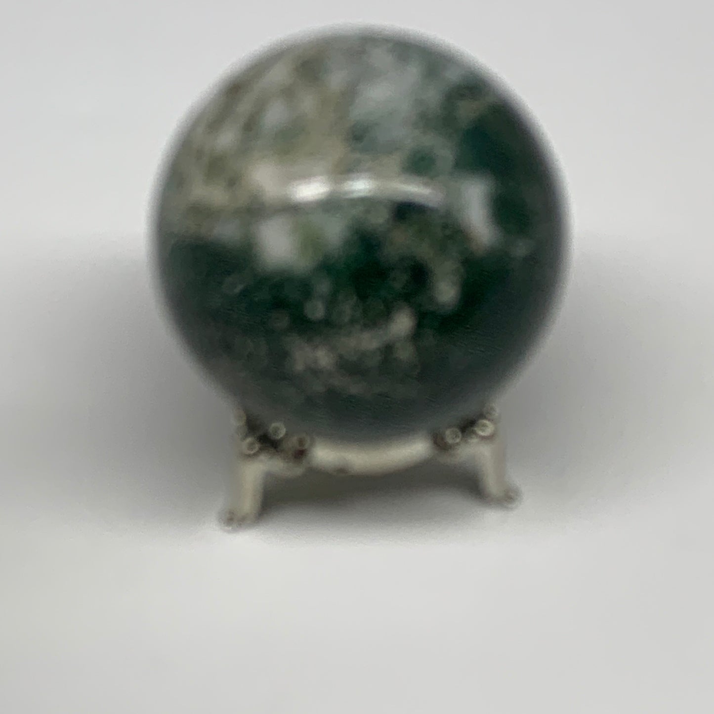 227.1g,2.2"(56mm), Natural Moss Agate Sphere Ball Gemstone @India,B29421