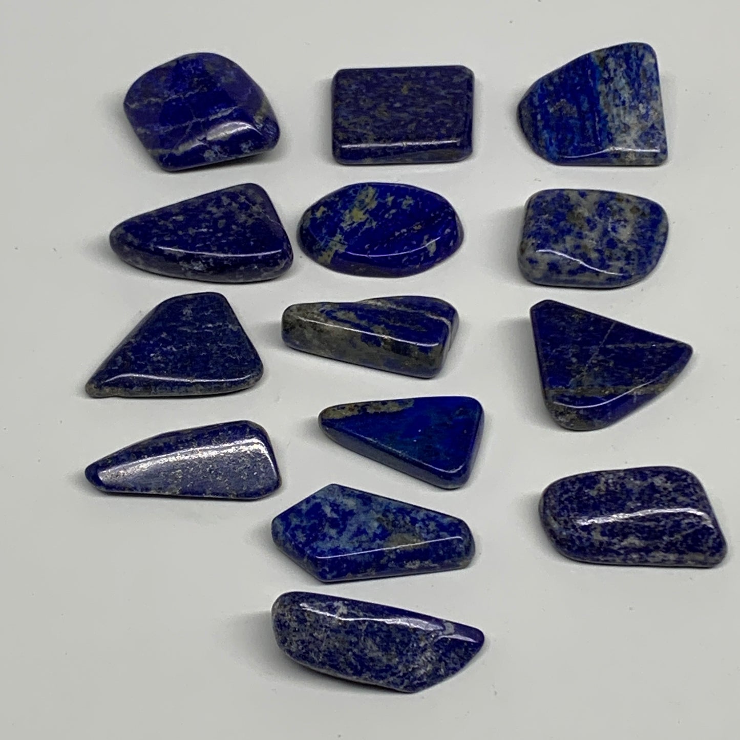 105.8g,1"-1.2", 14pcs, Natural Lapis Lazuli Tumbled Stone @Afghanistan, B30279