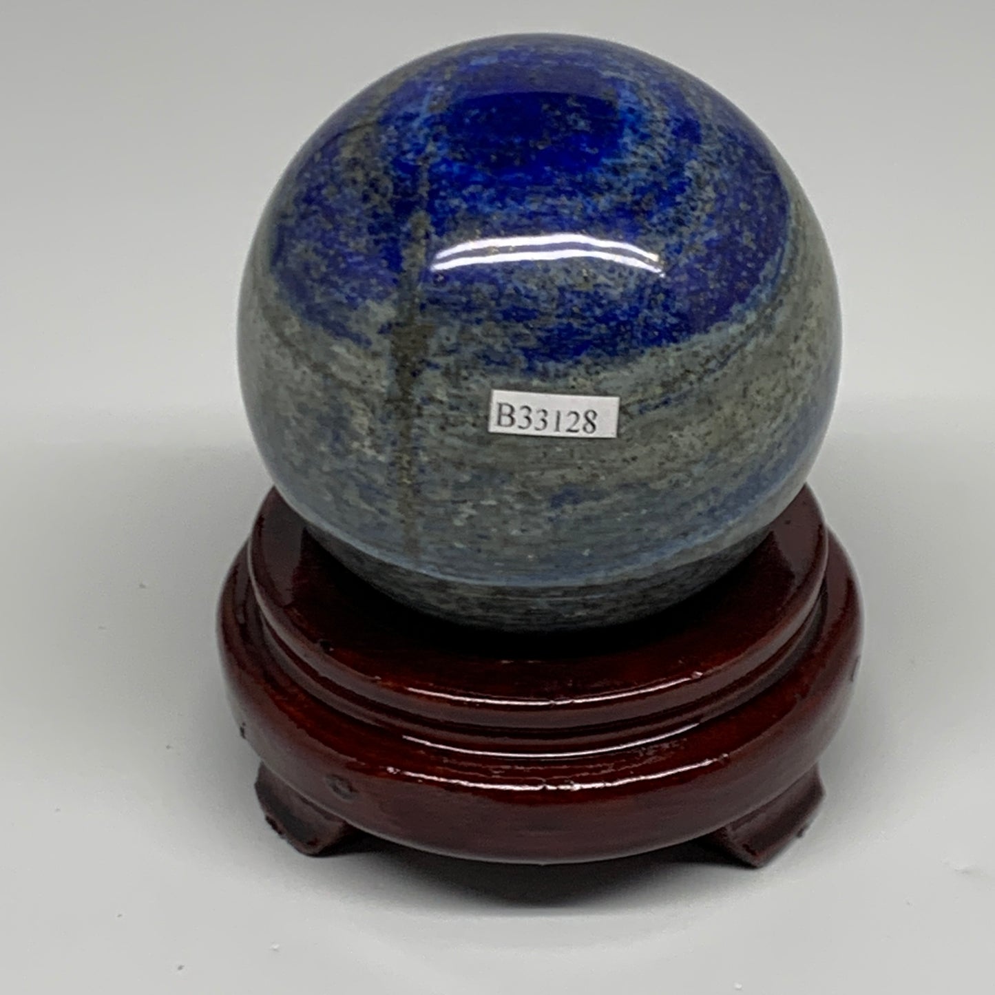 1.9 lbs,3.2"(80mm), Lapis Lazuli Sphere Ball Gemstone @Afghanistan, B33128