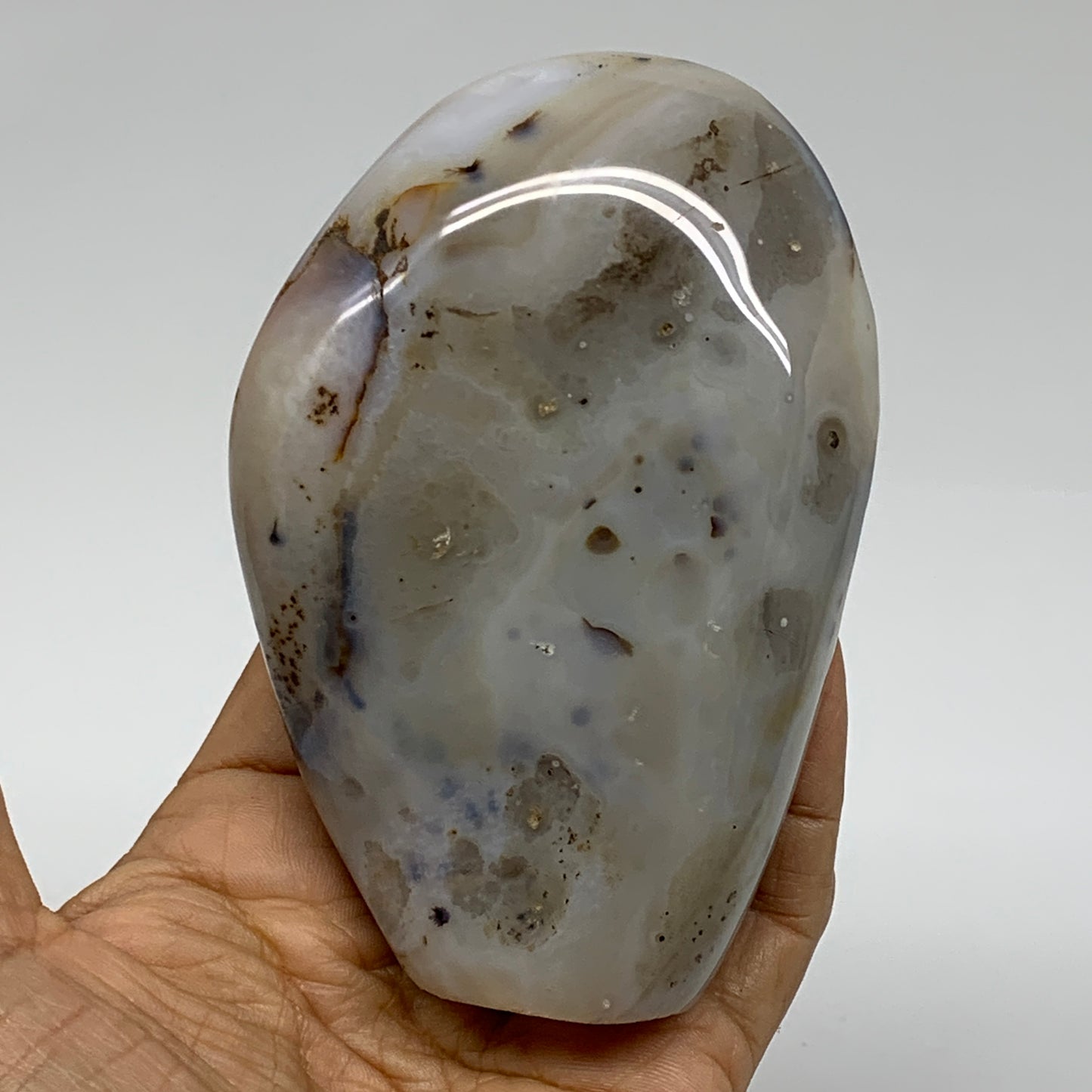 0.62 lbs, 4.1"x2.7"x1" Dendrite Agate Freeform Reiki Energy Crystal, B37478