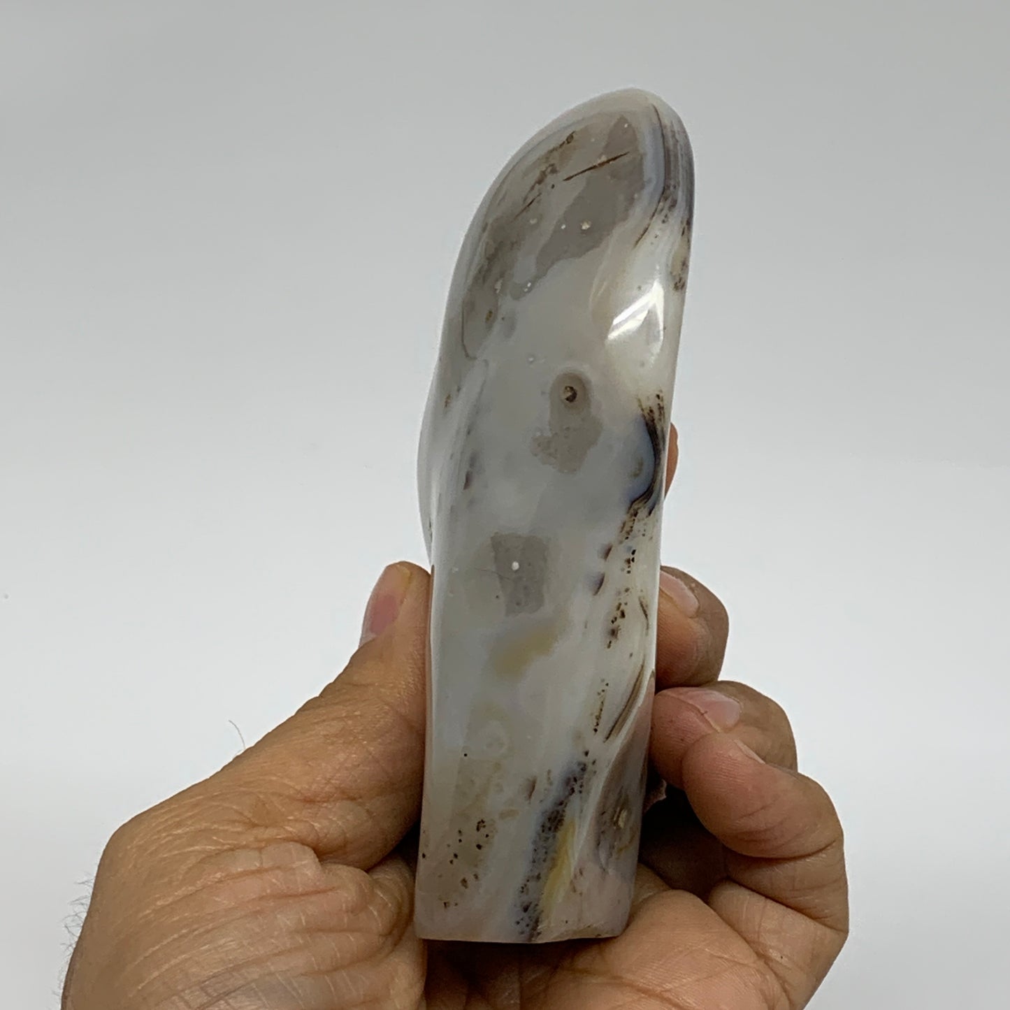 0.62 lbs, 4.1"x2.7"x1" Dendrite Agate Freeform Reiki Energy Crystal, B37478