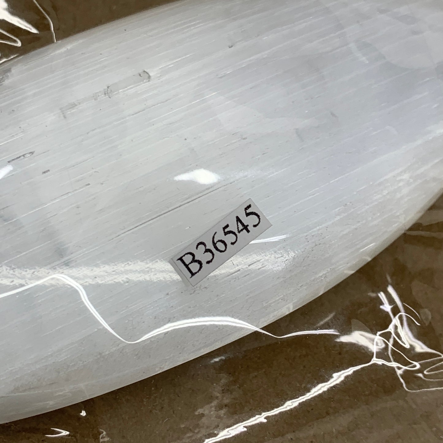 0.60 lbs, 9.6"x2"x0.8", Natural Selenite Crystal Dagger (Satin Spar), B36545