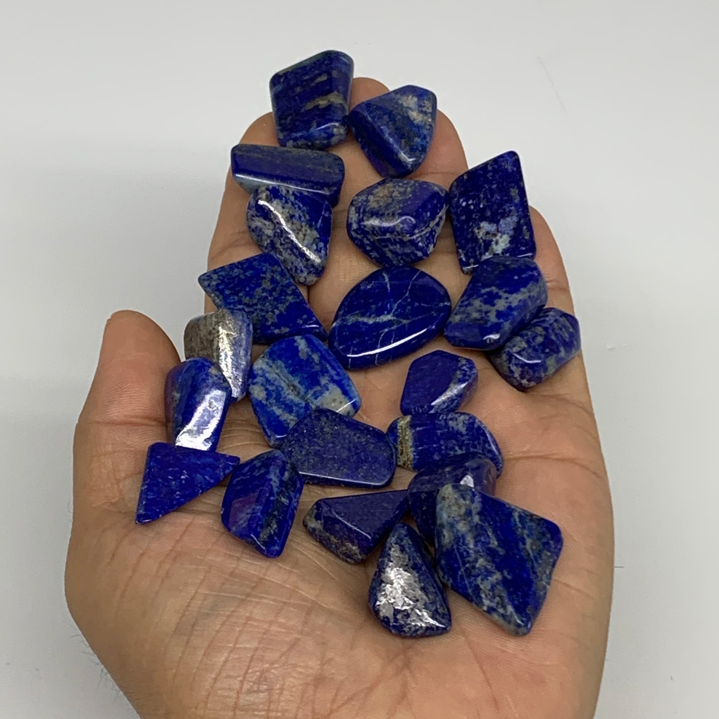 115.8g,0.6"-1", 22pcs, Natural Lapis Lazuli Tumbled Stone @Afghanistan, B30280