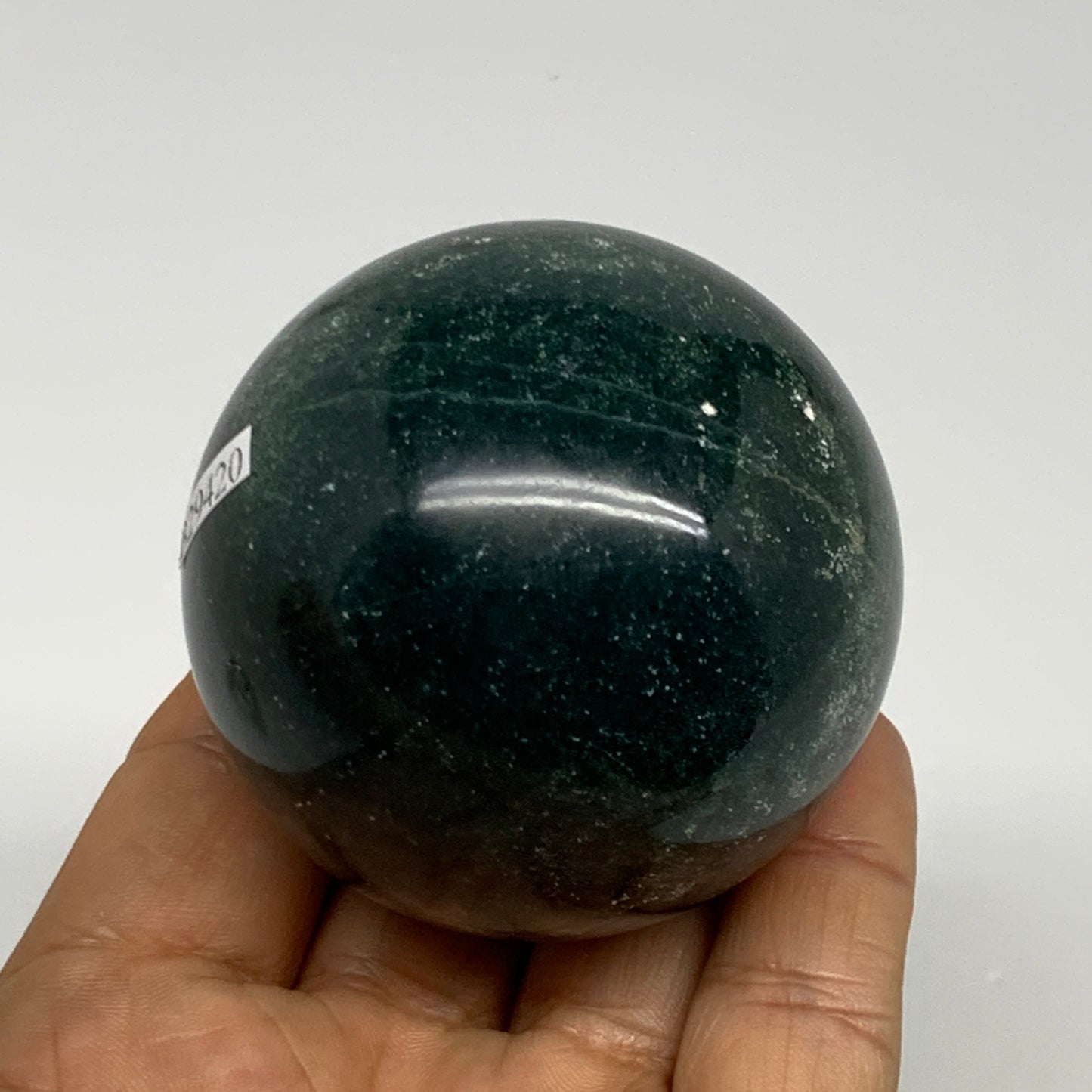 238.7g,2.2"(56mm), Natural Moss Agate Sphere Ball Gemstone @India,B29420