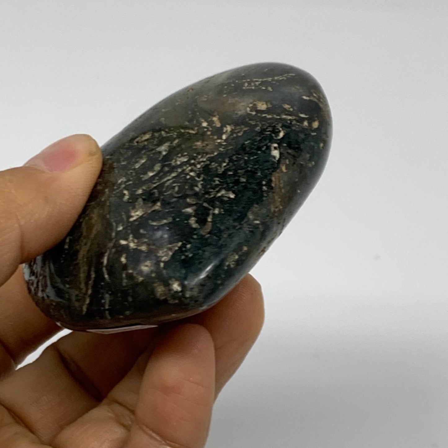 0.31 lbs, 2.6"x2.7"x1.1" Ocean Jasper Heart Polished Healing Crystal, B38338