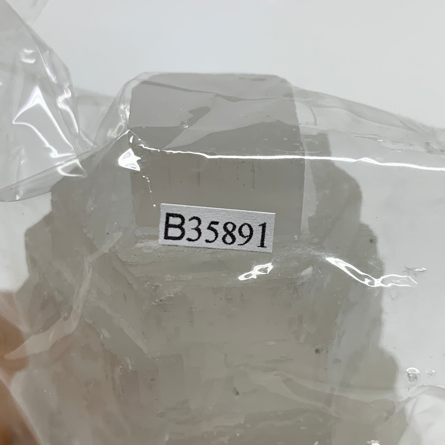 2 lbs, 6"x3.1", Raw Rough Selenite (Satin Spar) Lamp Tower, 6ft Chord, B35891