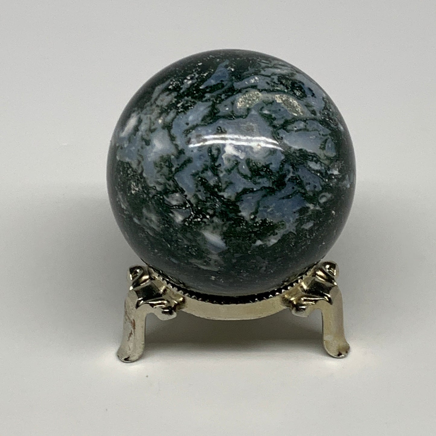 238.7g,2.2"(56mm), Natural Moss Agate Sphere Ball Gemstone @India,B29420