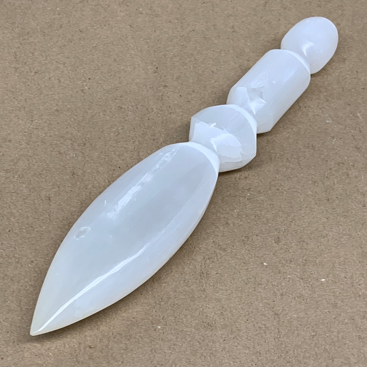 0.79 lbs, 9.75"x1.8"x1.1", Natural Selenite Crystal Dagger (Satin Spar), B36546