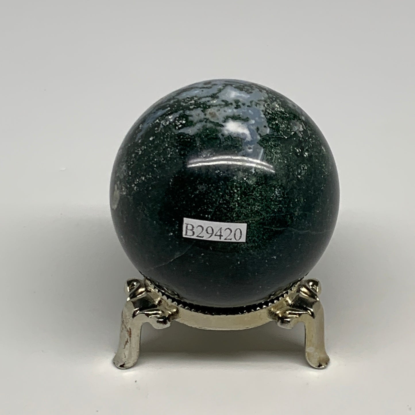 238.7g,2.2"(56mm), Natural Moss Agate Sphere Ball Gemstone @India,B29420