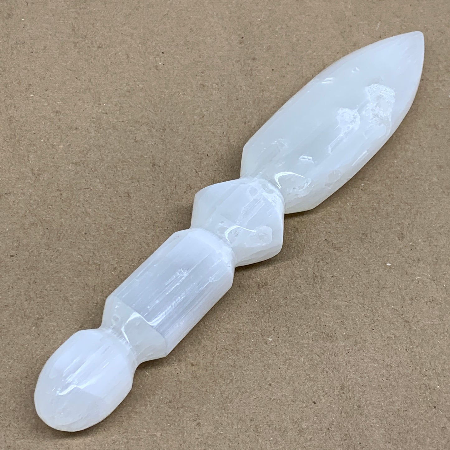 0.79 lbs, 9.75"x1.8"x1.1", Natural Selenite Crystal Dagger (Satin Spar), B36546