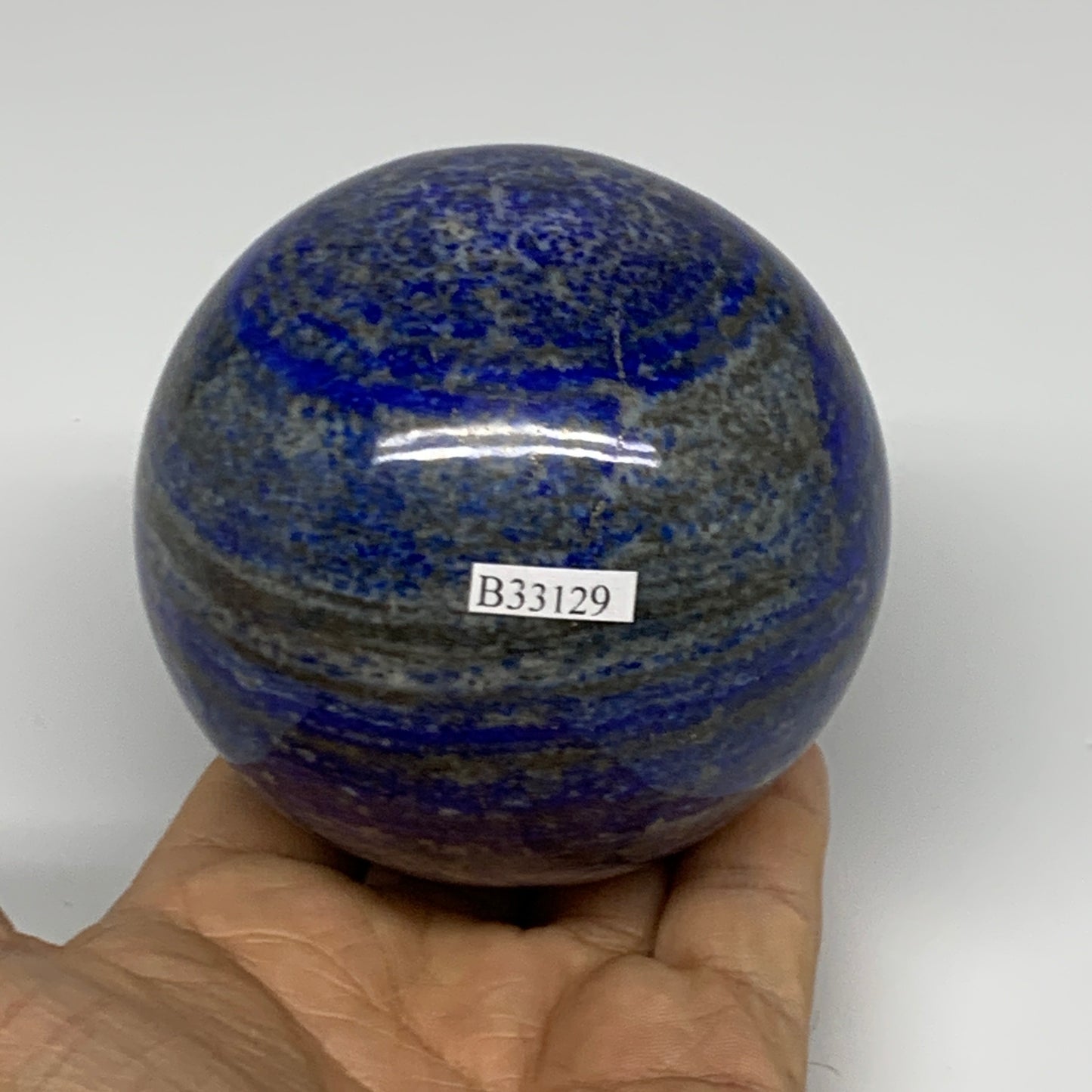 1.73 lbs,3.1"(79mm), Lapis Lazuli Sphere Ball Gemstone @Afghanistan, B33129