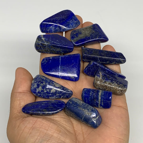 118.5g,1.1"-1.6", 11pcs, Natural Lapis Lazuli Tumbled Stone @Afghanistan, B30281