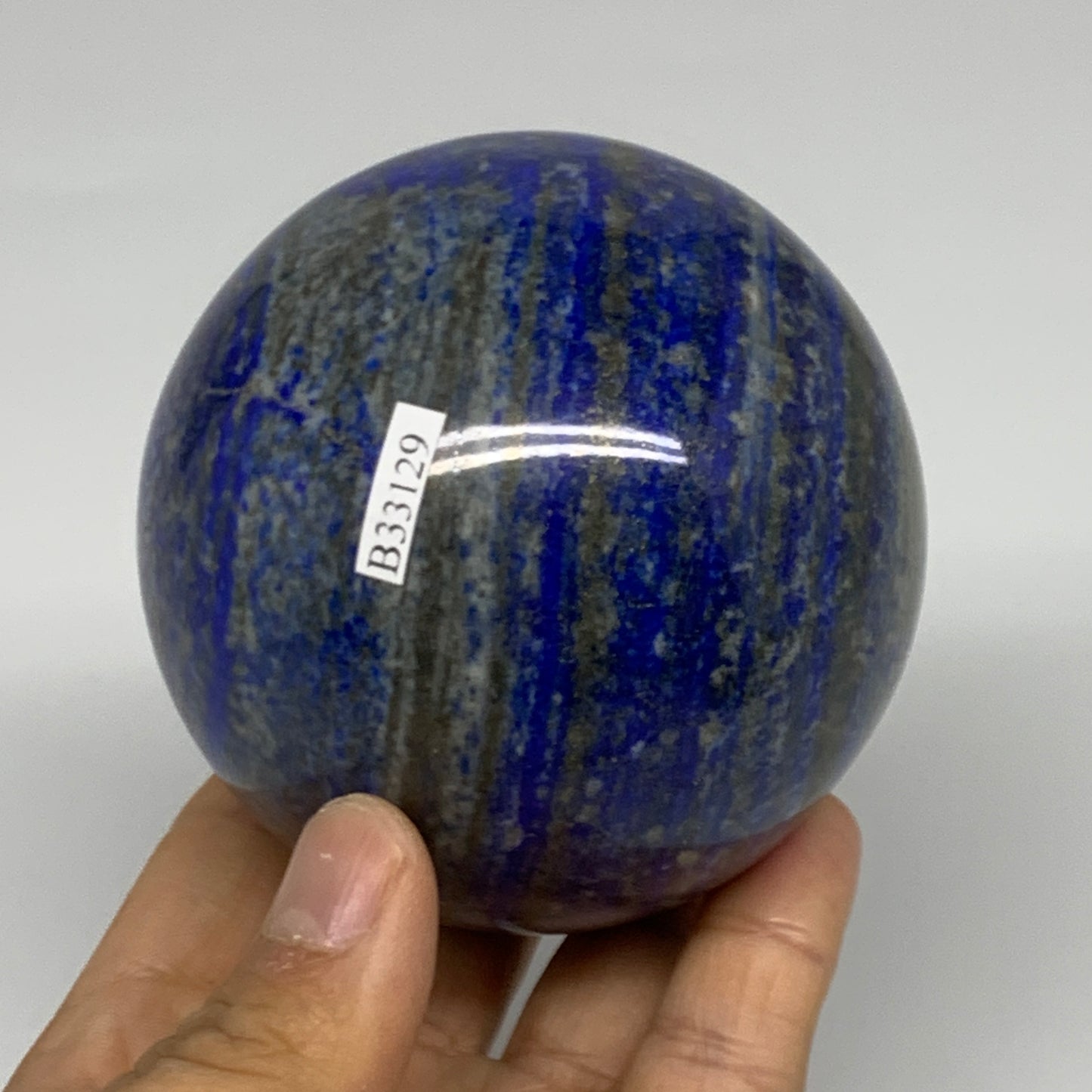 1.73 lbs,3.1"(79mm), Lapis Lazuli Sphere Ball Gemstone @Afghanistan, B33129