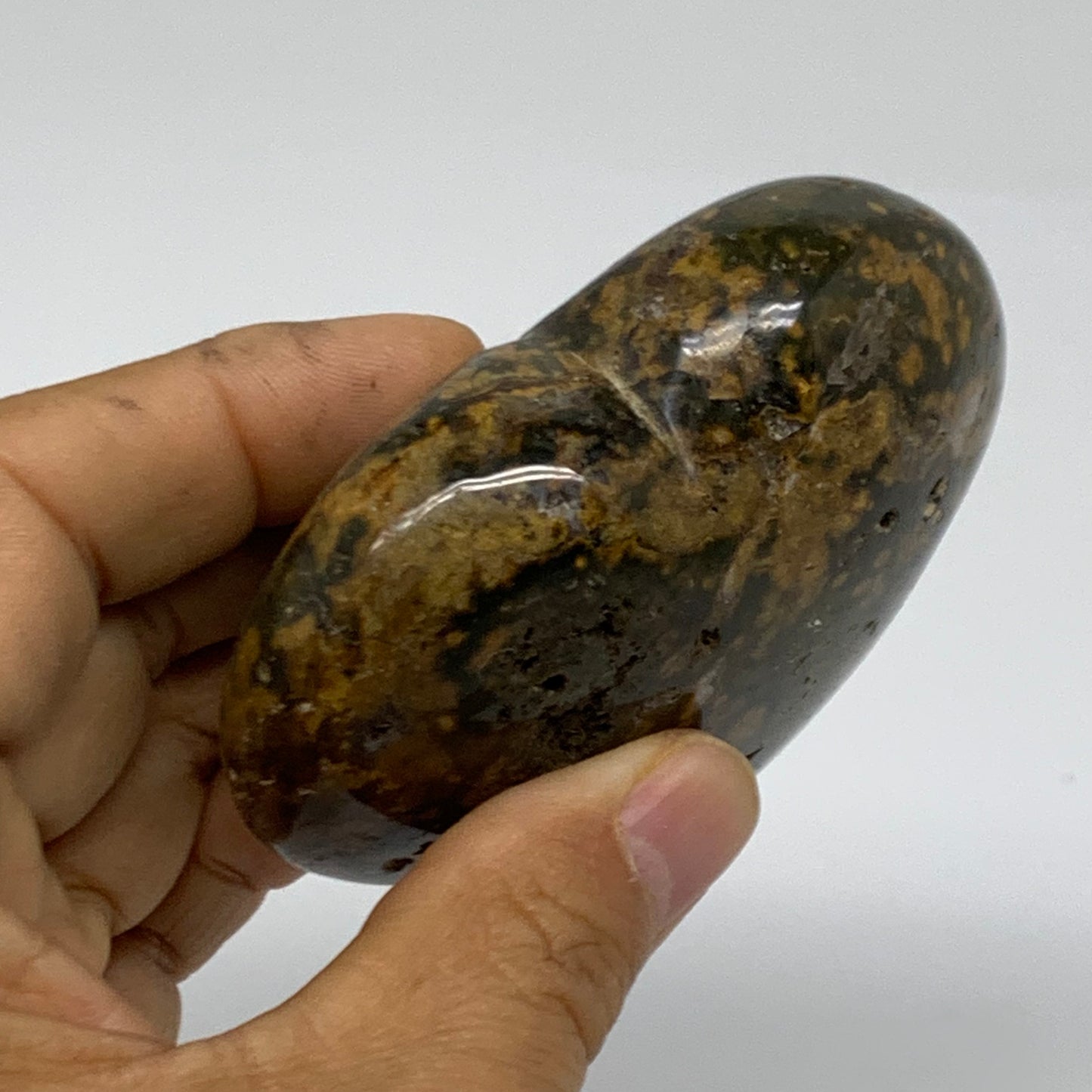 0.42 lbs, 2.9"x3"x1.2" Ocean Jasper Heart Polished Healing Crystal, B38335