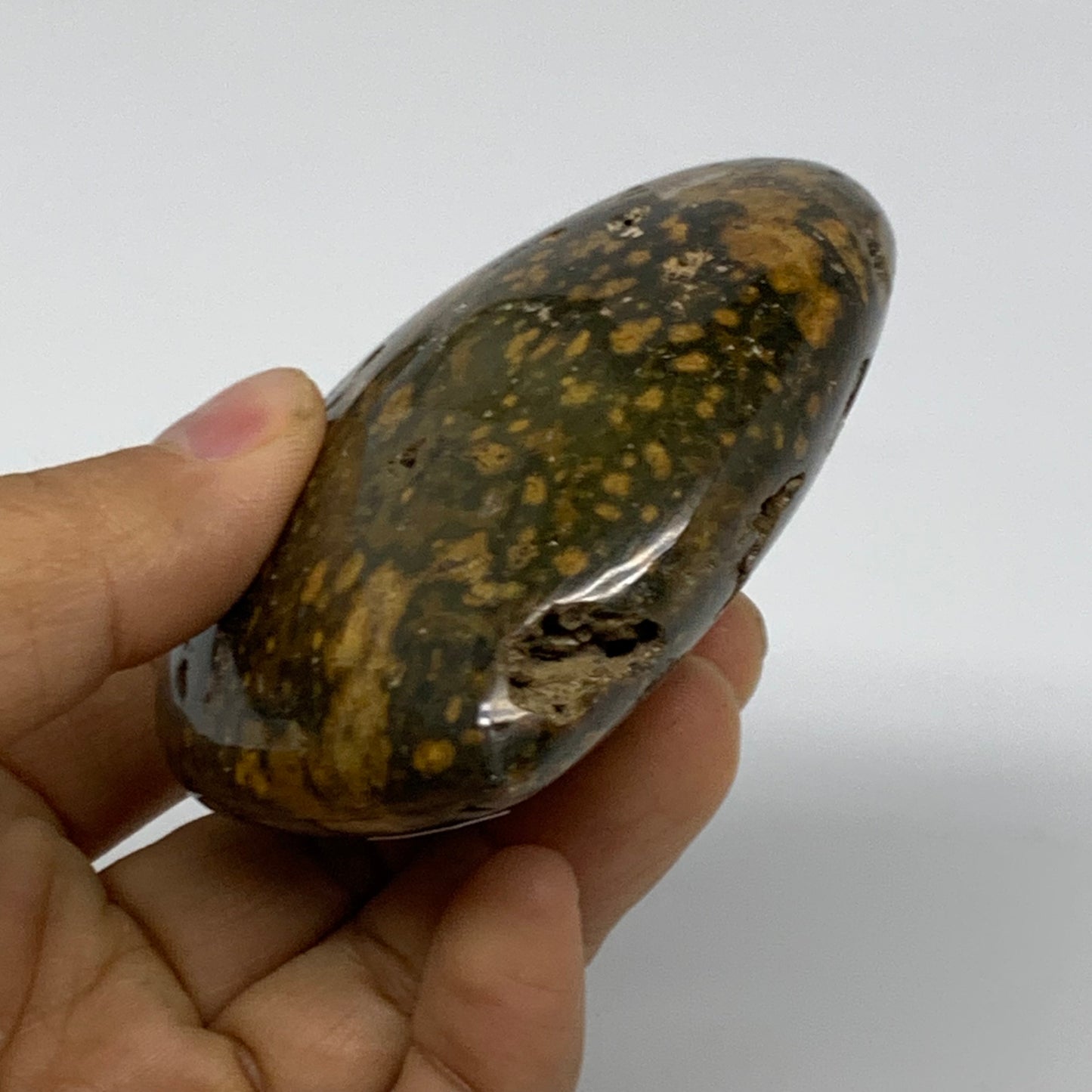 0.42 lbs, 2.9"x3"x1.2" Ocean Jasper Heart Polished Healing Crystal, B38335