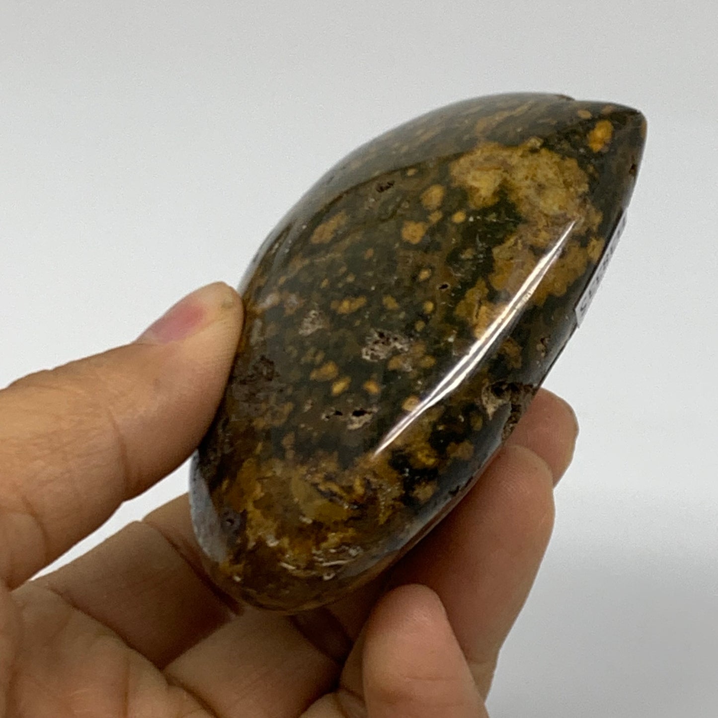 0.42 lbs, 2.9"x3"x1.2" Ocean Jasper Heart Polished Healing Crystal, B38335