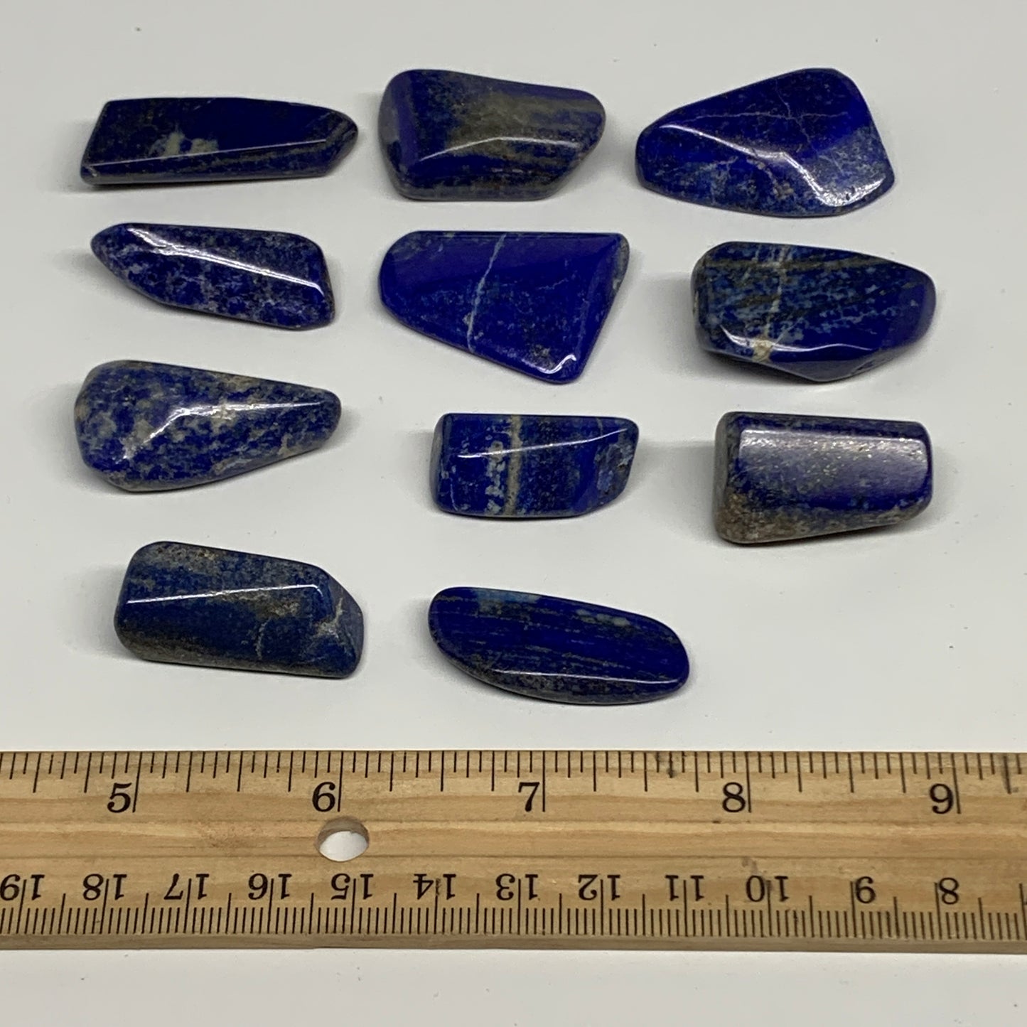 118.5g,1.1"-1.6", 11pcs, Natural Lapis Lazuli Tumbled Stone @Afghanistan, B30281