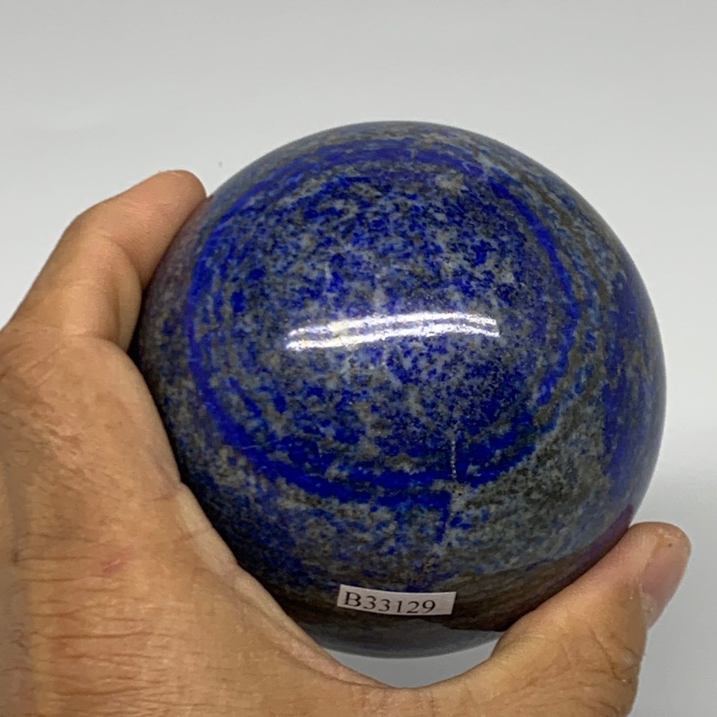1.73 lbs,3.1"(79mm), Lapis Lazuli Sphere Ball Gemstone @Afghanistan, B33129